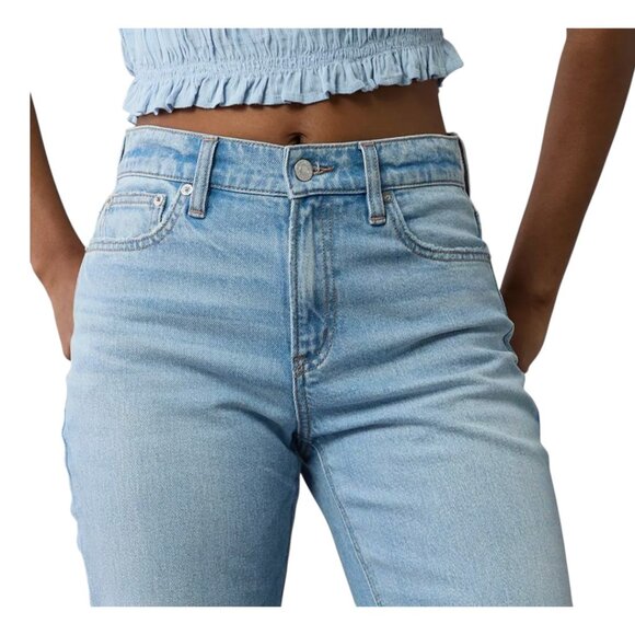American Eagle Stretch Super High-Waisted Straight Jean I Size: 8 - Picture 2 of 11